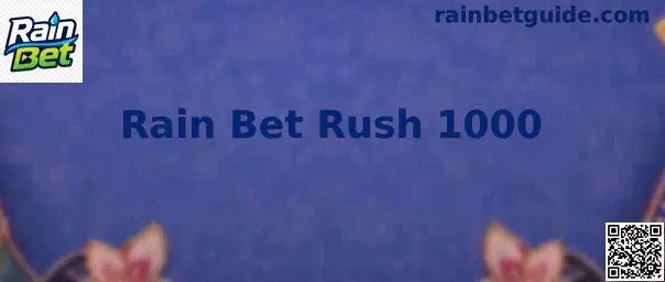 Interface do simulador Rain Bet Rush 1000